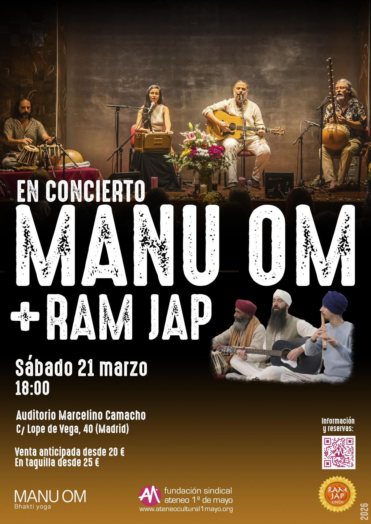 Cartel concierto de Manu Om y Ram Jap