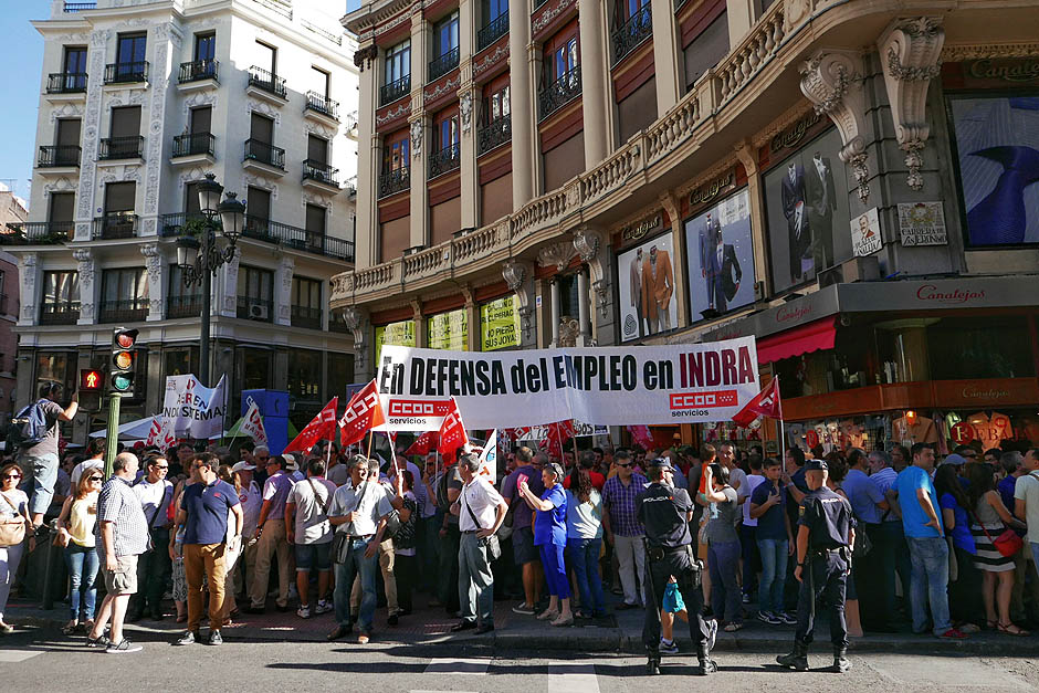 La plantilla de Indra protesta en Madrid contra el ERE