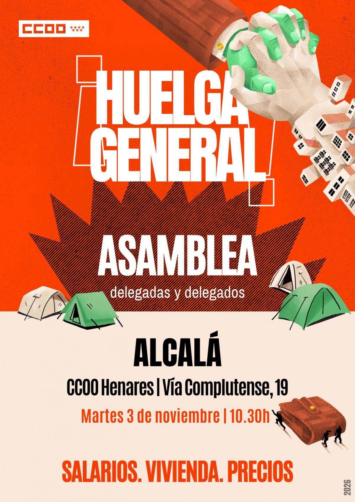 Huelga General, asamblea en Alcalá de Henares