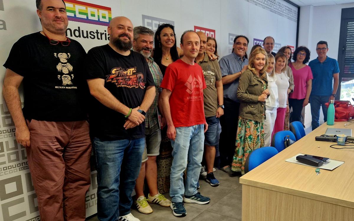Delegados y delegadas de CCOO en el Grupo Atos que ayer se reunieron en Madrid