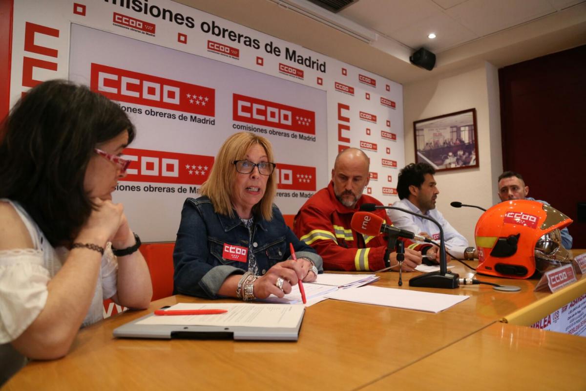 Rueda de prensa en la sede de CCOO de Madrid