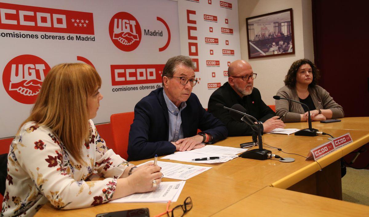 Rueda de prensa de CCOO y UGT de Madrid
