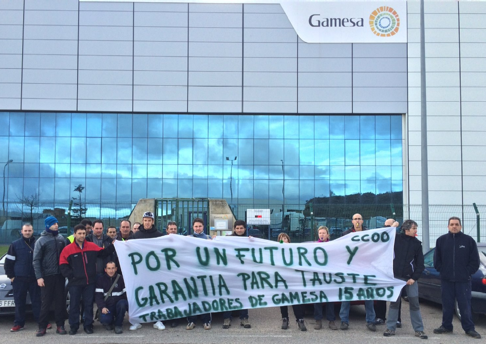 Concentración de los trabajadores de Gamesa Tauste / Foto de archivo
