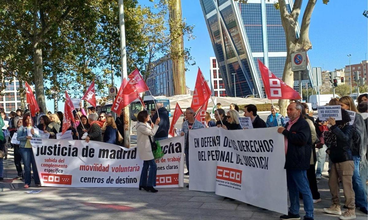 CCOO denuncia que la Comunidad de Madrid mantiene más de 800 puestos de trabajo sin cubrir en las Oficinas Judiciales y advierte del riesgo de colapso de la justicia madrileña