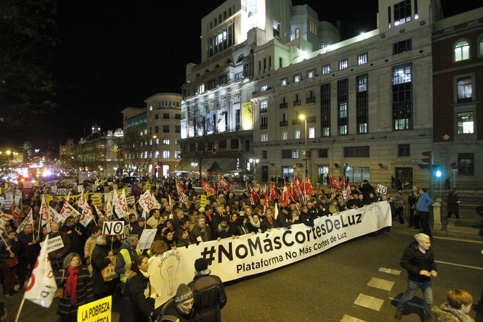 Manifestación en Madrid contra la pobreza energética