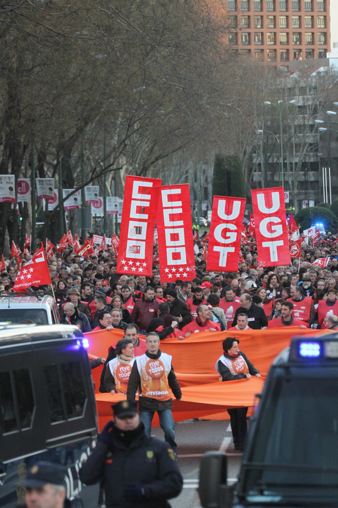 Manifestación por el derecho de huelga, por las libertades y contra la Ley Mordaza, febrero 2015
