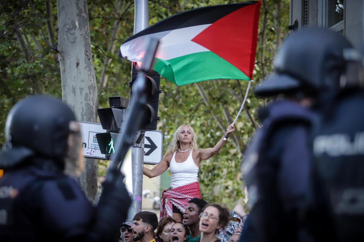 Septiembre 2025. Manifestación en protesta por la participación de un equipo israelí en la Vuelta Ciclista a España