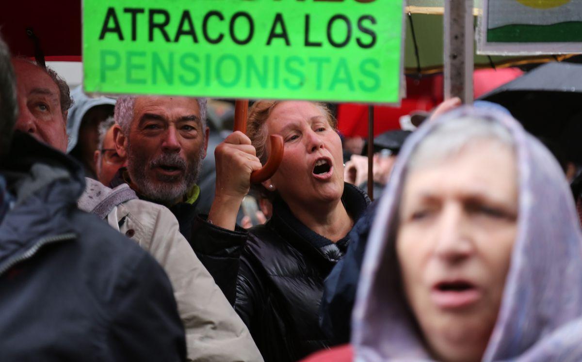 Concentración de pensionistas en Madrid en 2018