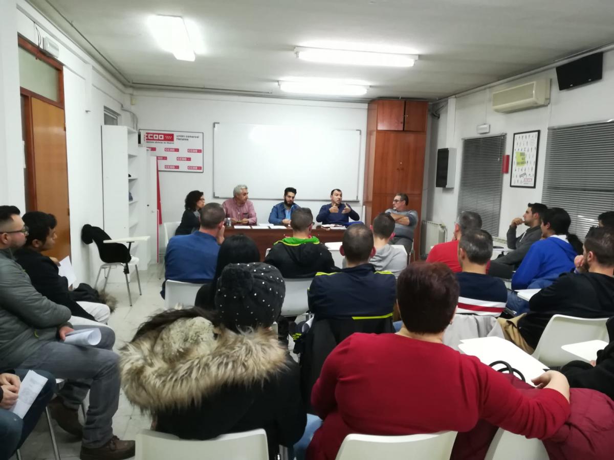 Asamblea en la sede de CCOO en Torrejón