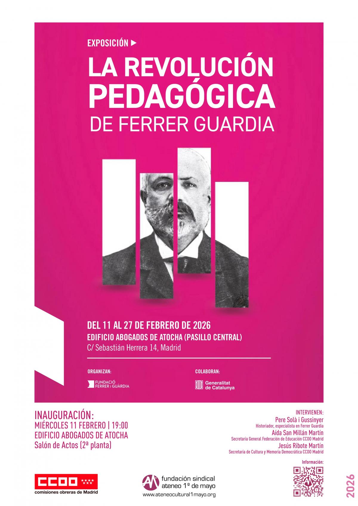 Cartel exposición "La revolución pedagógica" de Ferrer Guardia