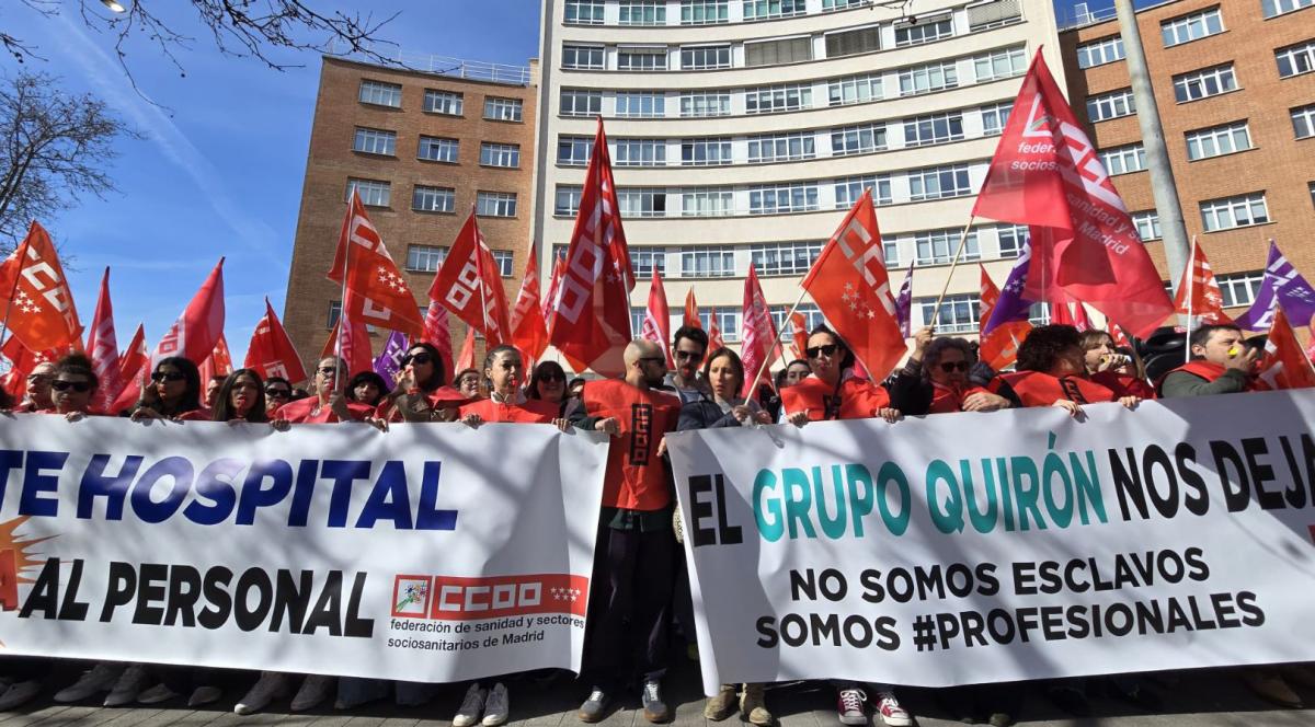 CCOO mantiene la huelga en los hospitales gestionados por Quirón tras un acto de conciliación que se ha cerrado sin acuerdo