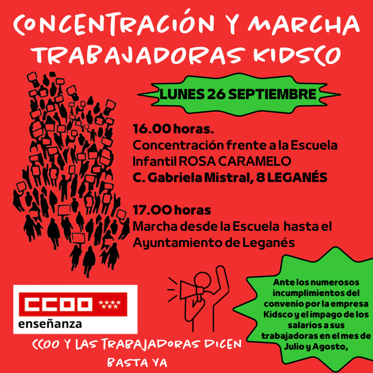 CCOO muestra su apoyo a las trabajadoras de la empresa Kidsco