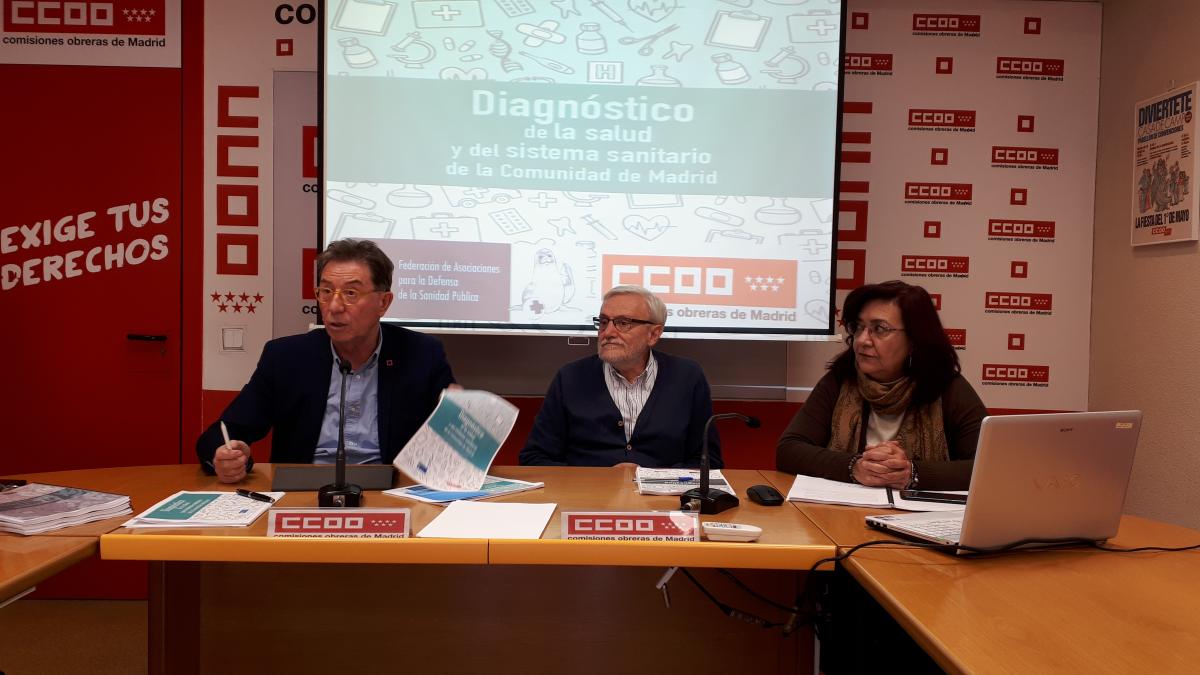 Cedrún, Sánchez Bayle y Cuadrado, durante la presentación del informe