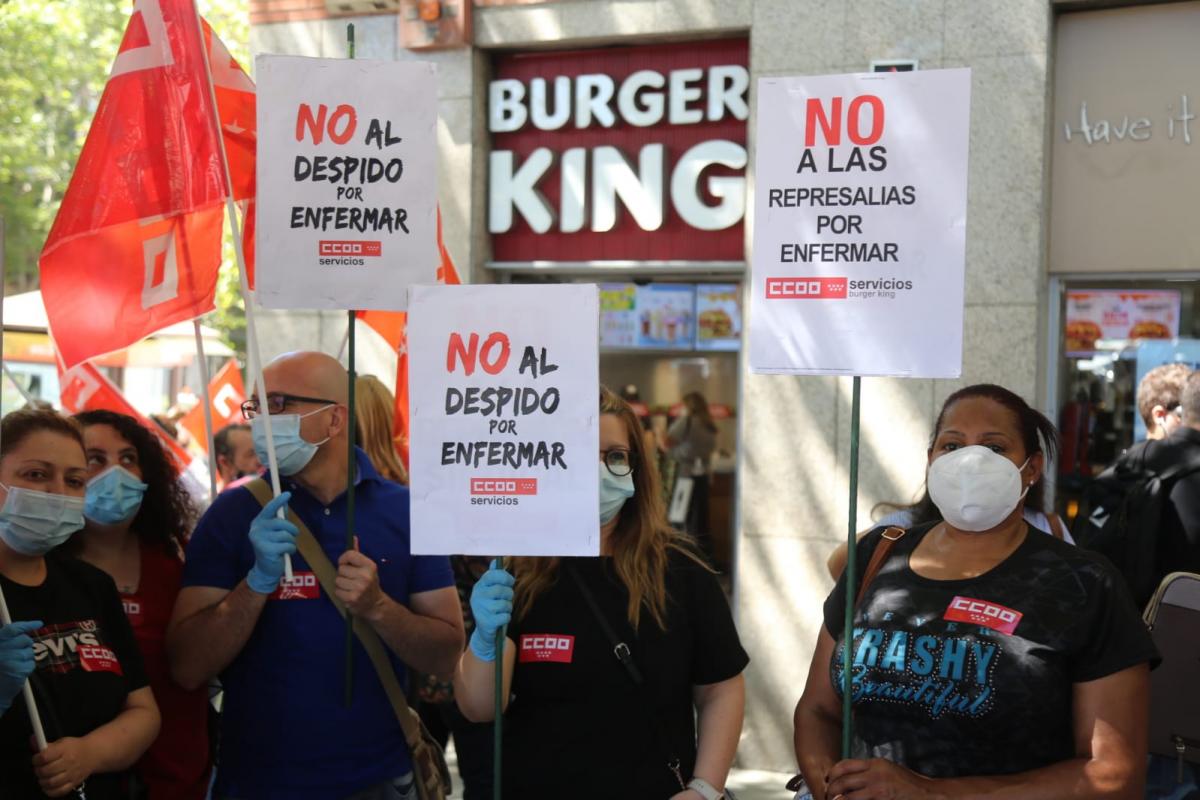 Concentración contra los despidos en Burger King