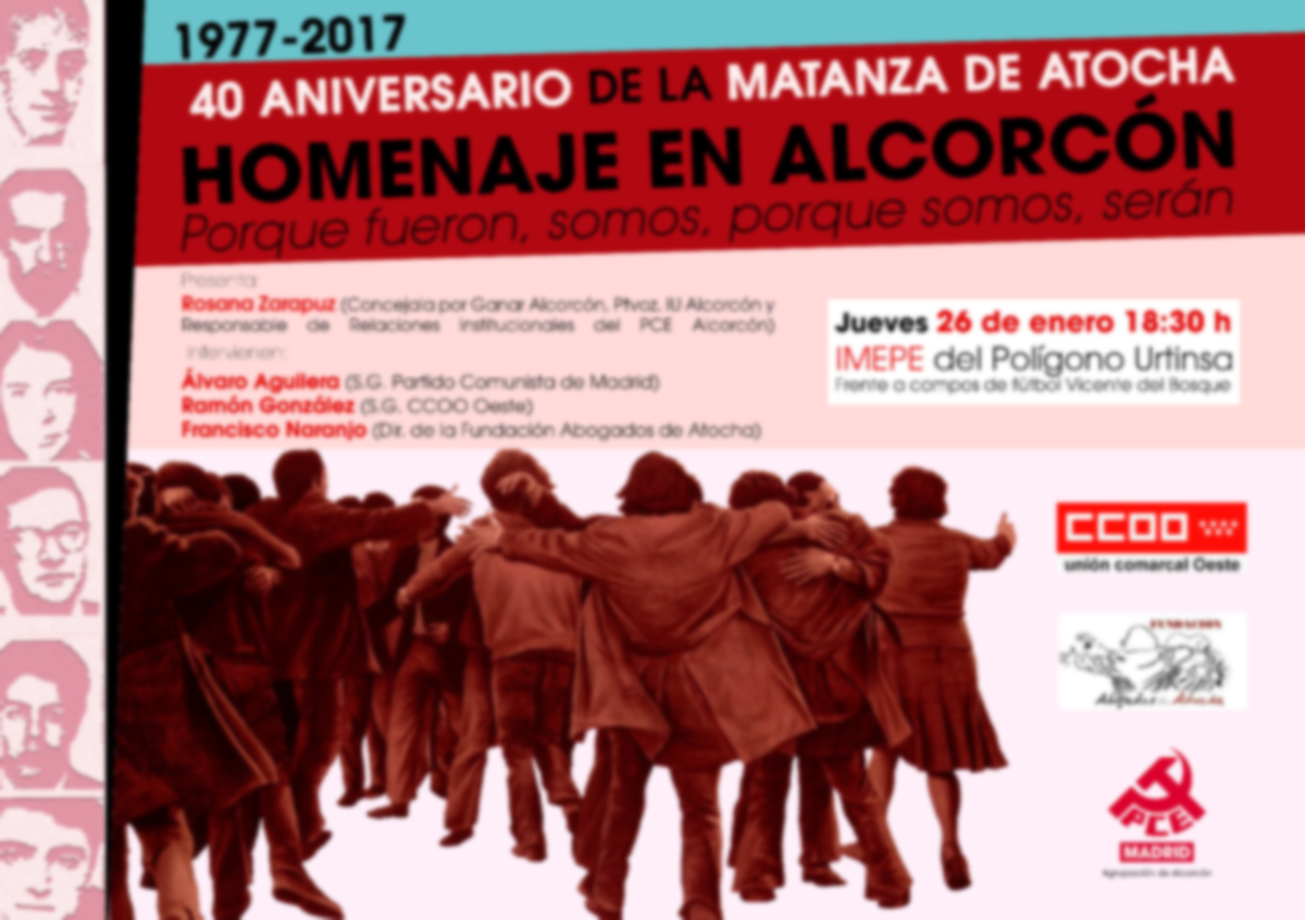 Cartel homenaje Abogados de Aocha (Alcorcón)