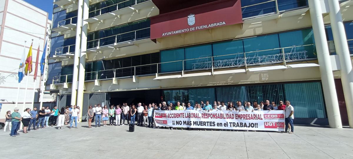 Concentracin en Fuenlabrada por la muerte en accidente laboral de un trabajador