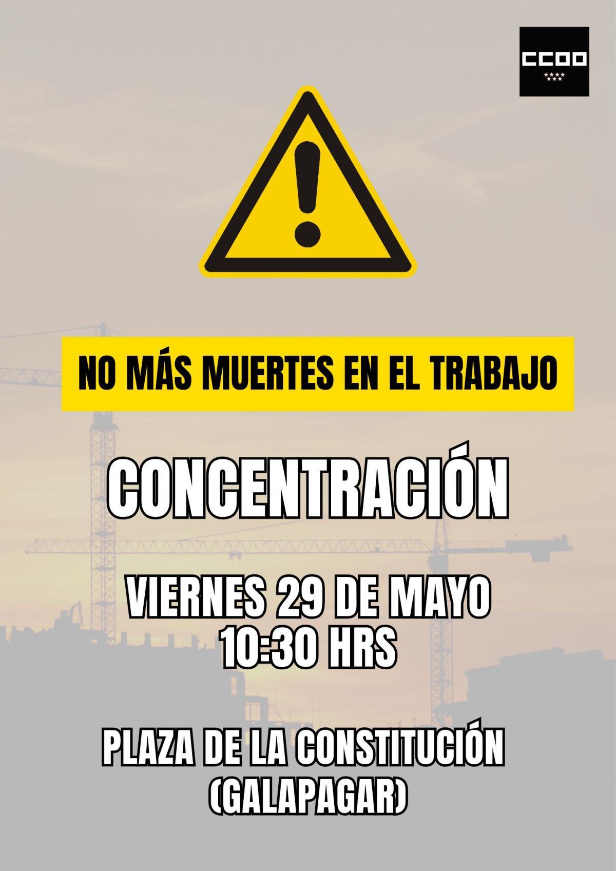 Concentración por accidente laboral mortal en Galapagar